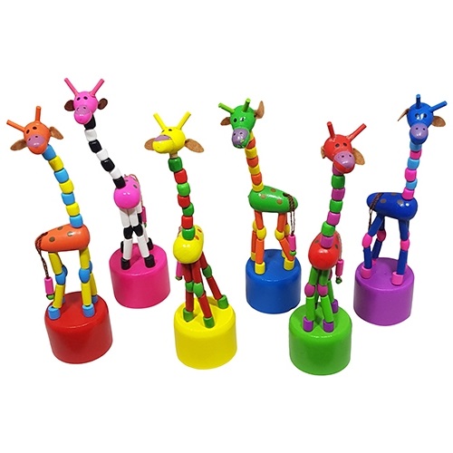 blauwe vinvis Melodieus zadel Houten drukpoppetjes Giraffe