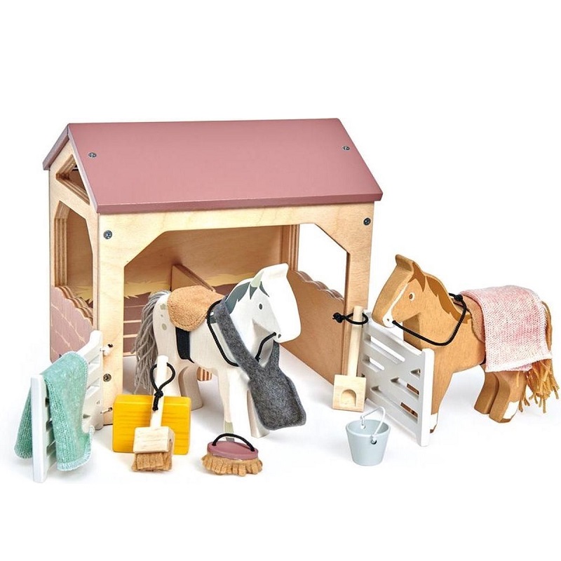 Poppenhuis Huisdierenset Pony met Stal