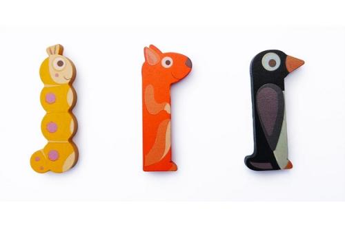 Houten Deurletter Dieren I/i