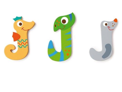 Houten Deurletter Dieren J