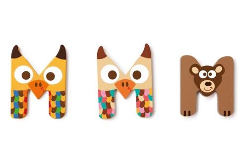 Houten Deurletter Dieren M