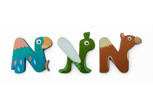 Houten Deurletter Dieren N