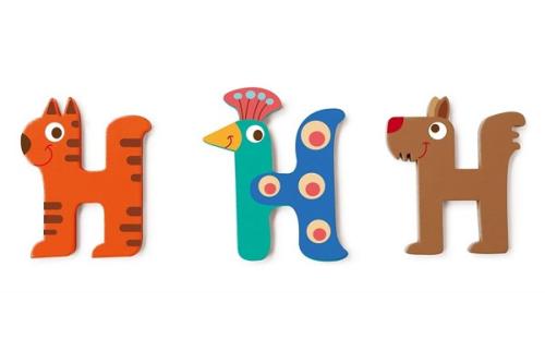 Houten Deurletter Dieren H