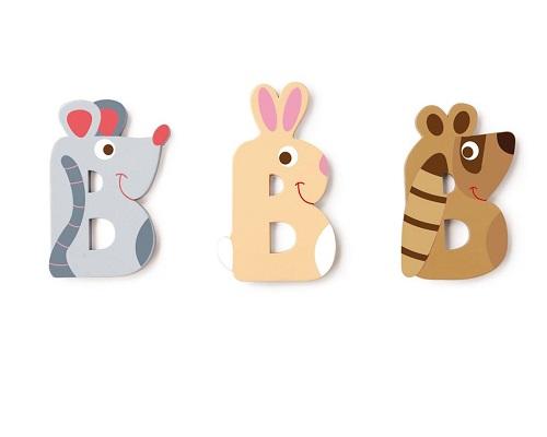 Houten Deurletter Dieren B