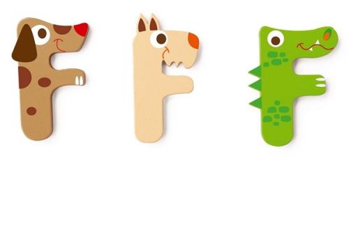 Houten Deurletter Dieren F