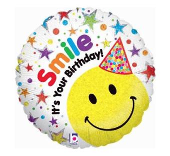 Folieballon Verjaardag Smiley Hat