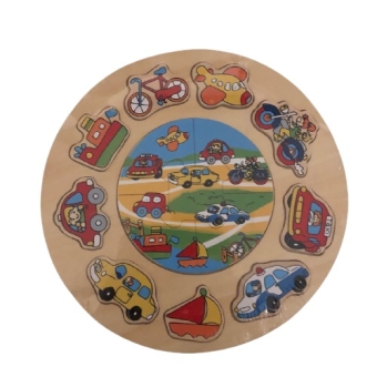 ronde houten puzzel verkeer