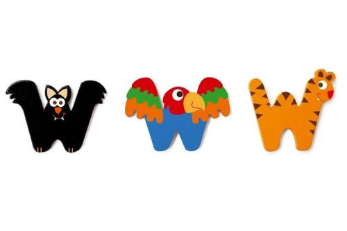 Houten Deurletter Dieren W