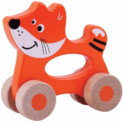 Houten trekfiguur vos